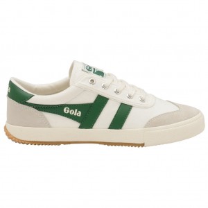 Gola Classics Badminton Plimsoll Sneakers Wit Groen Nederland | 056-RAHTJX