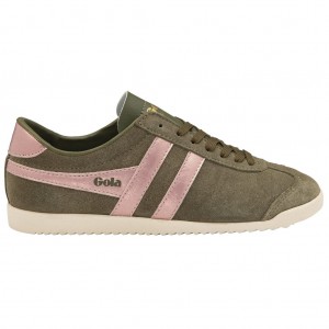 Gola Classics Bullet Flame Sneakers Khaki Roze Nederland | 615-KTBNEP