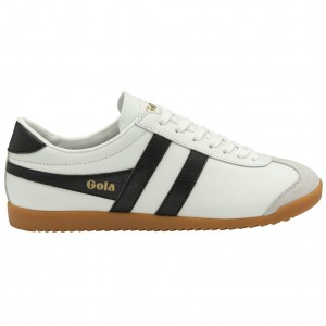 Gola Classics Bullet Leather Sneakers Wit Zwart Nederland | 841-WZHMPF