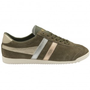 Gola Classics Bullet Mirror Trident Sneakers Khaki Zilver Goud Nederland | 429-DNMVGK