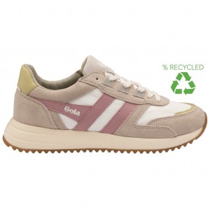 Gola Classics Chicago Sneakers Wit Grijs Roze Nederland | 754-CIPJMZ