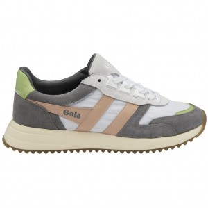 Gola Classics Chicago Sneakers Wit Roze Groen Nederland | 619-LNVHDJ