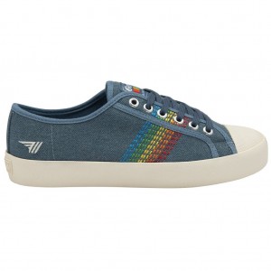 Gola Classics Coaster Rainbow Stitch Shoes Denim Multi Nederland | 781-TZMPQL
