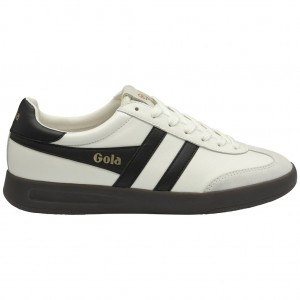 Gola Classics Cyclone Leather Sneakers Wit Zwart Donker Nederland | 610-ITWSMK