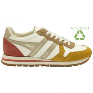 Gola Classics Daytona Quadrant Sneakers Wit Goud Nederland | 701-BRSNTL