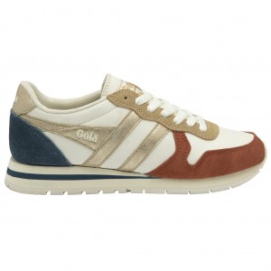 Gola Classics Daytona Quadrant Sneakers Wit Oranje Goud Nederland | 876-IVTHPF
