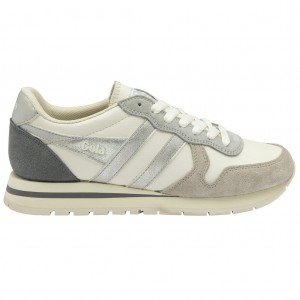 Gola Classics Daytona Quadrant Sneakers Wit Grijs Zilver Nederland | 623-PZVXEH
