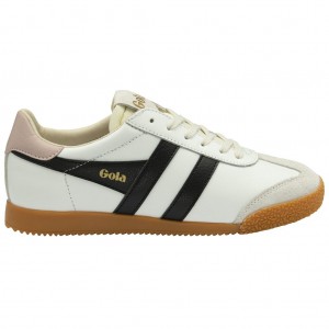 Gola Classics Elan Leather Sneakers Wit Zwart Roze Nederland | 046-DLFUHR