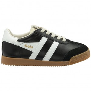 Gola Classics Elan Leather Sneakers Zwart Wit Nederland | 906-LDUXPI