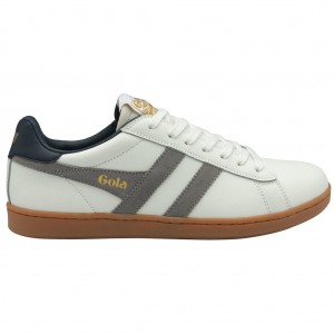 Gola Classics Equipe II Leather Sneakers Wit Donkerblauw Nederland | 873-DBLGHU