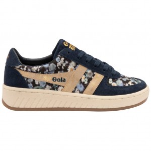 Gola Classics Grandslam LBTY BR Sneakers Donkerblauw Goud Nederland | 654-REXOVD