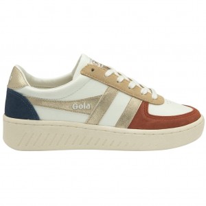 Gola Classics Grandslam Quadrant Sneakers Wit Oranje Goud Nederland | 502-CTHWDN