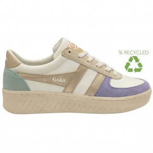 Gola Classics Grandslam Quadrant Sneakers Wit Lavendel Goud Groen Nederland | 621-AWYSZN