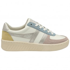 Gola Classics Grandslam Quadrant Sneakers Wit Zilver Citroen Nederland | 367-FUJSZD
