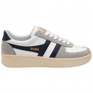 Gola Classics Grandslam Quadrant Sneakers Wit Lichtgrijs Donkerblauw Nederland | 387-UPLFOX