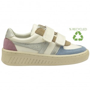 Gola Classics Grandslam Quadrant Strap Sneakers Wit Zilver Nederland | 475-IYDCBT