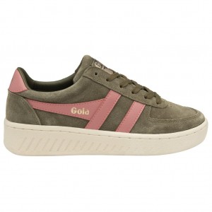 Gola Classics Grandslam Suede Sneakers Khaki Koraal Roze Nederland | 965-GFNOLD
