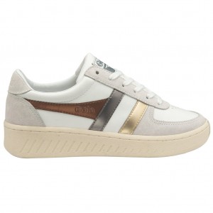 Gola Classics Grandslam Trident Metallic Sneakers Wit Goud Nederland | 458-JWBQCH
