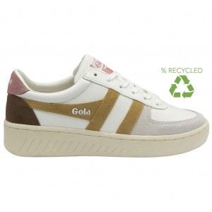 Gola Classics Grandslam Trident Sneakers Wit Bruin Roze Nederland | 915-AYETSI