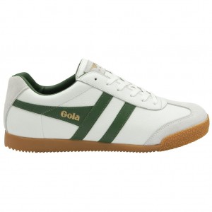 Gola Classics Harrier Leather Sneakers Wit Groen Groen Nederland | 612-FJALGI
