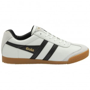 Gola Classics Harrier Leather Sneakers Wit Zwart Zwart Nederland | 613-EVJXAY