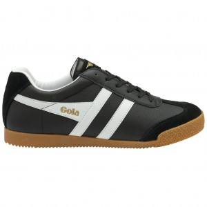 Gola Classics Harrier Leather Sneakers Zwart Wit Wit Nederland | 186-WPIQTB