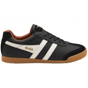 Gola Classics Harrier Leather Sneakers Zwart Wit Oranje Nederland | 321-NJAZOI