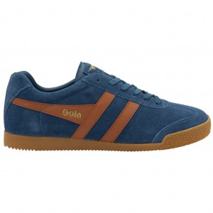 Gola Classics Harrier Suede Sneakers Blauw Oranje Nederland | 102-IVRDKX