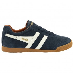 Gola Classics Harrier Suede Sneakers Donkerblauw Wit Oranje Nederland | 094-PZUWAN