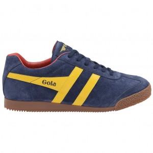 Gola Classics Harrier Suede Sneakers Donkerblauw Rood Nederland | 470-TRWYHZ