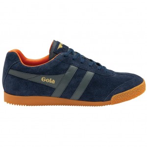 Gola Classics Harrier Suede Sneakers Donkerblauw Oranje Nederland | 935-LIUTCS