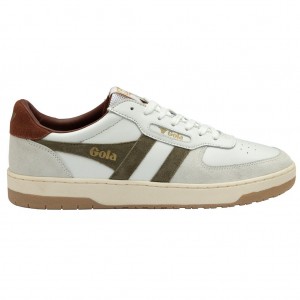 Gola Classics Hawk Sneakers Wit Khaki Nederland | 906-BITOLJ