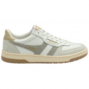 Gola Classics Hawk Sneakers Wit Lichtgrijs Goud Nederland | 319-DLEVBT