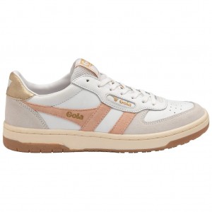 Gola Classics Hawk Sneakers Wit Roze Goud Nederland | 186-CDPWEH