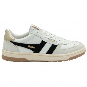 Gola Classics Hawk Sneakers Wit Zwart Goud Nederland | 930-TKOAYQ