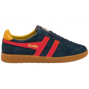 Gola Classics Hurricane Suede Sneakers Donkerblauw Rood Nederland | 390-NFAEOQ
