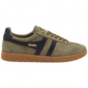 Gola Classics Hurricane Suede Sneakers Khaki Donkerblauw Khaki Nederland | 045-ABWNSK