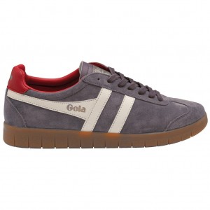 Gola Classics Hurricane Suede Sneakers Wit Dieprood Nederland | 638-TEGCAK