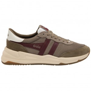 Gola Classics Jupiter Sneakers Khaki Bordeaux Nederland | 543-PXICGZ