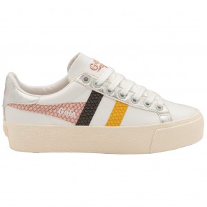 Gola Classics Orchid Platform Trident Snake Sneakers Wit Roze Nederland | 185-EUIWFV