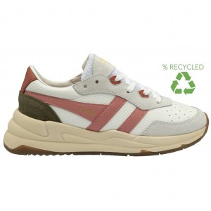 Gola Classics Saturn Sneakers Wit Koraal Roze Khaki Nederland | 145-JTIFKO