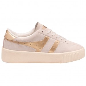 Gola Classics Super Court Metallic Sneakers Wit Goud Nederland | 976-CWLUMJ