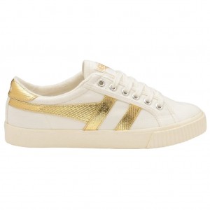 Gola Classics Tennis Mark Cox Sneakers Wit Goud Nederland | 617-LNBZEI
