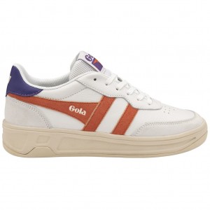 Gola Classics Topspin Sneakers Wit Koraal Koningsblauw Paars Nederland | 596-ULXGNJ