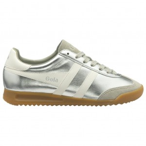 Gola Classics Torpedo Glimmer Sneakers Zilver Wit Nederland | 748-RBVOAN