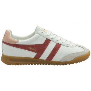 Gola Classics Torpedo Leather Sneakers Wit Roze Nederland | 684-SELVIF