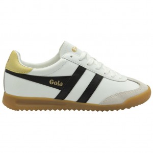 Gola Classics Torpedo Leather Sneakers Wit Zwart Citroen Nederland | 291-BFOMZA