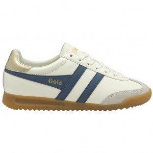 Gola Classics Torpedo Leather Sneakers Wit Goud Nederland | 794-HYZWFL