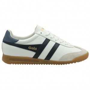 Gola Classics Torpedo Leather Sneakers Wit Donkerblauw Nederland | 192-IJFOVN