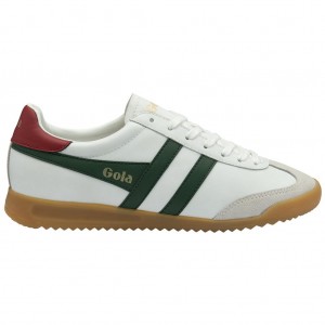 Gola Classics Torpedo Leather Sneakers Wit Dieprood Nederland | 940-AGZCQF